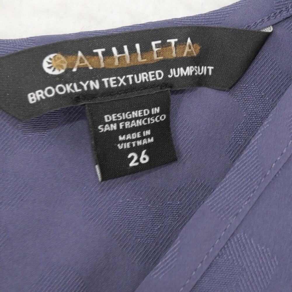 NEW Athleta Brooklyn Textured Jumpsuit Women's Plus Size 26 Gray Violet Purple - Picture 7 of 13